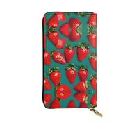 Night Sky with Trees Leather Wallets for Women Man, Wallets Large Billfold with 12 Card Slots,Wallet Passport wallet, Many Strawberry, One Size