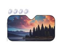 Night Sky With Trees Printed Car Windshield Sun Blocker Uv Sun Cover Water Protection Car Windshield Cover For Hatchbacks Trucks Suv 70x130cm