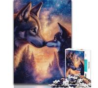 Night Sky Wolf Adult Jigsaws 1000 Piece,Educational Game Challenge Toy Wall Decoration Unique Birthday And Xmas Gifts (38x26cm)
