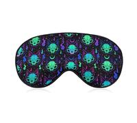 Night Sleep Mask,BlockLight Soft Eye Shade Cover,Comfortable Sleeping Eye Mask Cover for Airplane Travel Yoga Nap Compatible with Halloween Trippy Goth Black Cat Skull