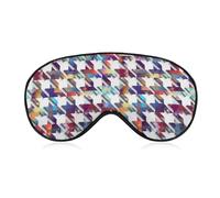 Night Sleep Mask,BlockLight Soft Eye Shade Cover,Comfortable Sleeping Eye Mask Cover for Airplane Travel Yoga Nap Compatible with Houndstooth Plaid White Red Green Pattern