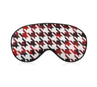 Night Sleep Mask,BlockLight Soft Eye Shade Cover,Comfortable Sleeping Eye Mask Cover for Airplane Travel Yoga Nap Compatible with Black White Red Stripes Classic Houndstooth Print