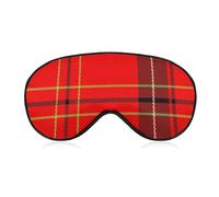 Night Sleep Mask,BlockLight Soft Eye Shade Cover,Comfortable Sleeping Eye Mask Cover for Airplane Travel Yoga Nap Compatible with Scottish Tartan Plaid Red