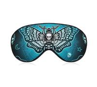 Night Sleep Mask,BlockLight Soft Eye Shade Cover,Comfortable Sleeping Eye Mask Cover for Airplane Travel Yoga Nap Compatible with Goth Moth Dead Skull Moon