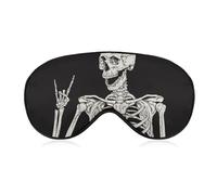 Night Sleep Mask,BlockLight Soft Eye Shade Cover,Comfortable Sleeping Eye Mask Cover for Airplane Travel Yoga Nap Compatible with Halloween Day of Dead Goth Skull Cute Funny Skeleton
