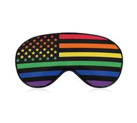 Night Sleep Mask,BlockLight Soft Eye Shade Cover,Comfortable Sleeping Eye Mask Cover for Airplane Travel Yoga Nap Compatible with US Rainbow Love LGBT Pride Black American Flag