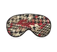Night Sleep Mask,BlockLight Soft Eye Shade Cover,Comfortable Sleeping Eye Mask Cover for Airplane Travel Yoga Nap Compatible with Red Black Houndstooth Tartan Plaid