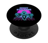Night Stalkers Retrowave Synthwave 80s Tiger Prowl PopSockets Adhesive PopGrip