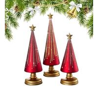 Night Starry Christmas Trees - 3 Pieces Christmas Tree Resins Decoration, Holiday Table Ornament, Home Décor Decorative Tree Set | Party Supplies for School Apartment Holiday Home Party Car