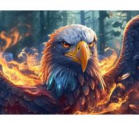 Night Starry Sky Bald Eagle Close Up 1000 Pieces Set Premium Jigsaw Puzzle Colorful Fantasy Wildlife Teen Fans 14-18 Yrs Logic Skill Leisure Adventure Valentines Gift Creativity & Gift G