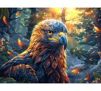 Night Starry Sky Bald Eagle Close Up 1000 Pieces Set Premium Jigsaw Puzzle Magical Cosmic Creatures Teen Fans 14-18 Yrs Logic Skill Leisure Adventure Valentines Gift Creativity & Gift Gi