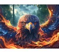 Night Starry Sky Bald Eagle Close Up 500 PCS/52×38cm Jigsaw Puzzles Animal Pet Puzzles for Adults Teens Brain Game Fun Family Game Team Building Stress Reducing Autumn Thick Cardboard 500 PCS/52×38cm