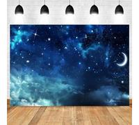 Night Starry Sky Cloud Background Photography Moon Stars Space Universe Planets Earth Baby Birthday Portrait Backdrop Photo Studio 250x180CM
