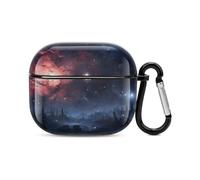 Night Stars Bluetooth Earbuds Case Cover Full Body Shockproof Protection Hard Case Support Wireless Charging with Keychain Personalized Gift for AirPods 3