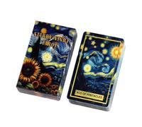 Night Tarot Cards, 78-Card English Oracle Divination Deck, Mystical Fate Reading Game Set on Beginners, Portable Travel-Friendly Spiritual Tool for Meditation, Guidance, and Desktop Display
