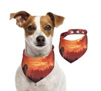 Night Tiger Cotton Dog Bandanas - Washable Cotton Handkerchief Scarf Triangle Bandana for Small Medium Large Dog,Cat, Black