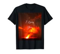 Night Time Glowing Volcano I Lava You Black T-Shirt T-Shirt