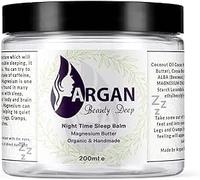 Night Time Organic Sleep Cream, Magnesium Butter, Aids Sleep Problems, Restless Legs, with Lavender, Shea Butter, Coconut Oil, 200ml