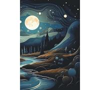Night Time River Notebook Journal: 6 x 9 Inches 140-page Lined Matte Paperback