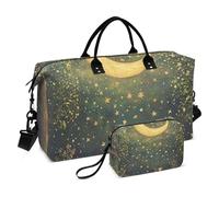 Night Under Blue Stars Moon Oversized Travel Duffel Bag Weekender Travel Overnight Bag Gym Bag with Adjustable Strap for Trekking Foldable Bolsa de Gym para Mujer