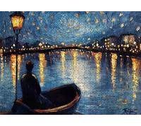 Night View Boat Puzzle - 5000 Piece Jigsaw Puzzles for Adults - The Back Features Printed Letter Guides - The Pieces fit Together Snugly - Wooden Puzzles for Adults - Gifts Man 61.6 X 41.5 In s7h-401