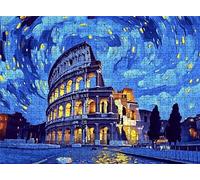 Night View Colosseum Puzzle - 3000 Piece Jigsaw Puzzles for Adults - The Back Features Printed Letter Guides - and The Pieces fit Together Snugly - Wooden Puzzles for Adults 48.0 X 31.9 Inch s7h-419