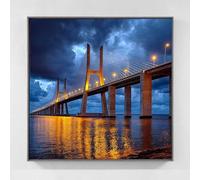 Night View Diamond Art Kits Adults, Diamond Painting Bridge Crystal Art Kits for Adults Beginners DIY 5D Full Square Drill Gem Painitngs Cross Embroidery Kits Crafts, Gifts for Women 40x40cm ed9-15j