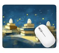 Night View Mouse Mat, Small Mouse Pad Book Waterproof Gaming Mousepad, Mini Desk Mat 25 x 21 cm with Anti-Slip Base, Stitched Edges Mousepad, Keyboard, Mousemats for Desk, Gifts for Women p1j-805