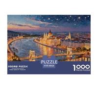 Night View of The Hungarian Parliament Building Wooden Jigsaw Puzzle Waterproof 1000 Piece Puzzles for Adults Gifts Challenging And Brainteasing Educational Games