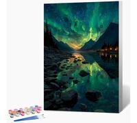 Night View Paint by Numbers for Adults with Frame, Starry Sky Paint by Numbers Kits for Beginners, Easy Painting Kits for Adults with Brushes and Acrylic, Room Decor, Home Decor, Gifts, 36x44in 5-2718