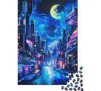 Night View Wooden 1000 Pieces Jigsaw Puzzle for Adults Creative Rectangular Puzzle Brain Exercise Challenge Game 1000pcs (75x50cm)