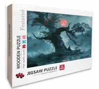 Night View Wooden Jigsaw Puzzles 156x105cm, Tree Jigsaw Puzzles 5000 Piece for Adults with Box, Educational Challenging Game, Gifts for Teens, Back Lettering Easy to Distinguish, Home Decor, 6-6762