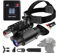 Night Vision Binoculars for Adults, 4K HD Video Recording 2000ft Viewing Range Head-Mounted Infrared NVG with 64GB Card, Tactical Light, 8X Digital Zoom for Outdoor, Camping and Travel(black)