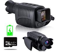 Night Vision Goggles 1080P HD Monocular Night Vision Device Infrared 5x Digital Zoom Telescope Outdoor Day Night Dual Use Full Dark 300m for Hunting Camping and Wildlife Observation(R6 ADD 64G)