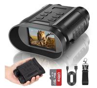 Night Vision Goggles, 4K 48MP 2500mAh Rechargeable 8X Digital Zoom 7-Level IR Binoculars Vista 300m can Save Photo and Video for Camping Surveillance with 32GB Card