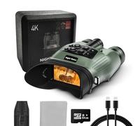 Night Vision Goggles - 4K AI Color Mode Night Vision Binoculars for Adults with 48MP Photo, 1680FT Range, 8X Zoom, 5000mAh Battery, 64GB Card, for Camping & Security