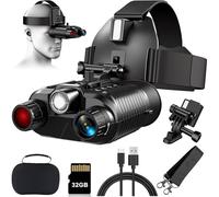 Night Vision Goggles Head Mounted - 4K Night Vision Binoculars 1312ft 8X Digital Zoom, Saves Video and 36M Photos, for Helmets, Long Range IR Night Vision Goggles