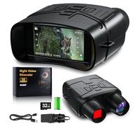 Night Vision Goggles, Night Vision Binoculars for Adults 3" Screen, 5000mAh Rechargeable Thermal Nightvision,10X Digital Zoom 9 Level IR,NVG with 32GB TF Card for Hunting Wildlife Hiking Bird Watching