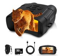 Night Vision Goggles, Night Vision Binoculars with 5000mAh Rechargeable Battery, 32GB Card Photo/Video Recording Infrared Tech Gadgets Camping Hunting Gifts for Men (Black)