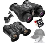 Night Vision Goggles with 3D Vision Effect, 6X Digital Zoom, 40° FOV, Head Mounted Infrared Binoculars for Adults, 4K Video Recording in Complete Darkness (Includes 2x32GB Card)