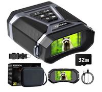 Night Vision Goggles with 4K Full-Color in Low Light, Night Vision Binoculars for Adults with Long Viewing Range, 8X Digital Zoom,5200mAh Rechargeable Battery, 32GB Card and 3" HD Display-Magic Black