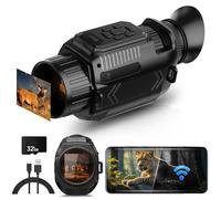 Night Vision Monoculars, 4K Night Vision for Adults with WiFi, Infrared Monocular Inculde Upgrade Macro Lens Attachment, 68MP Image, 28X Digital Zoom 3600mAh Rechargeable Battery Black