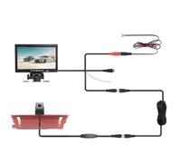 Night Vision Reversing Camera AHD 1080P Golden Lens Car Brake Light Rear View Reverse Camera With 7-inch Car Monitor For Fiat For Doblo 2010(Power cord)