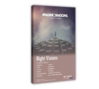 Night Visions Pop Rock Band Imagine Posters Dragons Room Deco Fan Gifts Music Album Cover Poster Canvas Poster Wall Art Decor Print Picture Paintings for Living Room Bedroom Decoration 08x12inch(20x30