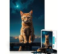 Night Watch on The Fence Adults 1000 Piece Jigsaw Puzzle Brain Challenge Toy Stress Relief Clear Cut Wall Art Decor (38x52cm)