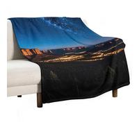 Night Western Style Blanket, Soft Flannel Fleece Blankets Quick-Dry, Lightweight Throw Blanket for Couch, Bed, Office & Travel, Ideal Gift for Family & Friends, 50"x70"