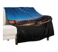 Night Western Style Blanket, Soft Flannel Fleece Blankets Quick-Dry, Lightweight Throw Blanket for Couch, Bed, Office & Travel, Ideal Gift for Family & Friends, 40"x50"