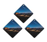 Night Western Style Car Air Freshener, 3 Pcs Rhombus Hanging Air Freshener Cards, Long Lasting Fragrance Scented Cards for Car, Home, Office Gray-style