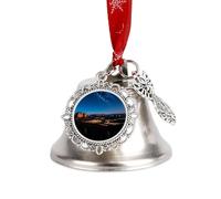 Night Western Style Christmas Bells Ornaments, Hanging Iron Jingles Decoration - Elegant Jingle Bell Ornament for Tree, Home, Festive Decor
