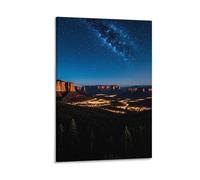 Night Western Style Wall Art, 12x18inch(30x45cm) Vertical Canvas Wall Art Prints, Modern Home Hanging Decor for Living Room, Bedroom, Office, Framed/Unframed, Frame-style
